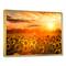 Designart - Yellow Sunset over Sunflowers - Floral Photography Framed Canvas Art